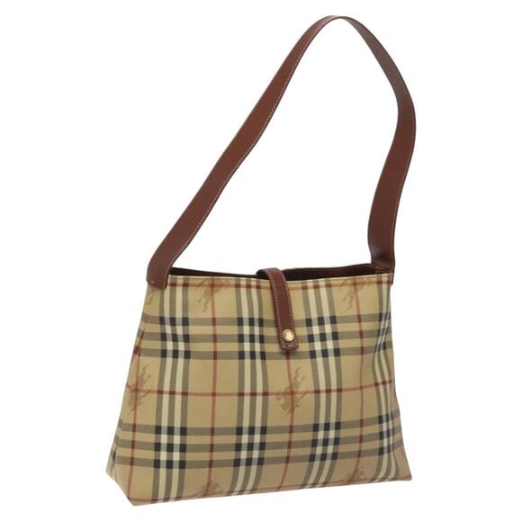 Burberry Nova Check Shoulder Bag Pvc Beige - Picture 1 of 16